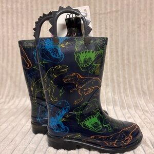 Kids Light Up Dinosaur Rain Boots Size 7/8 Members Mark